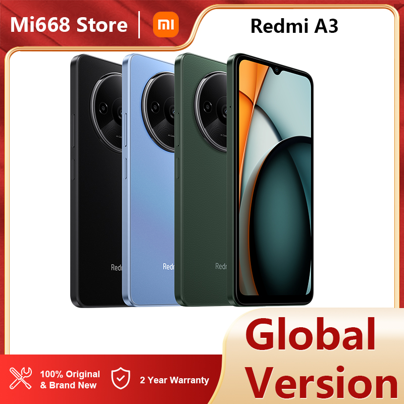 Version Global Xiaomi Redmi A3 Smartphone Secure Fingerprint and Face Unlock 6.71''90hz Disp 1TB Expandable Storage 5000mah Expable