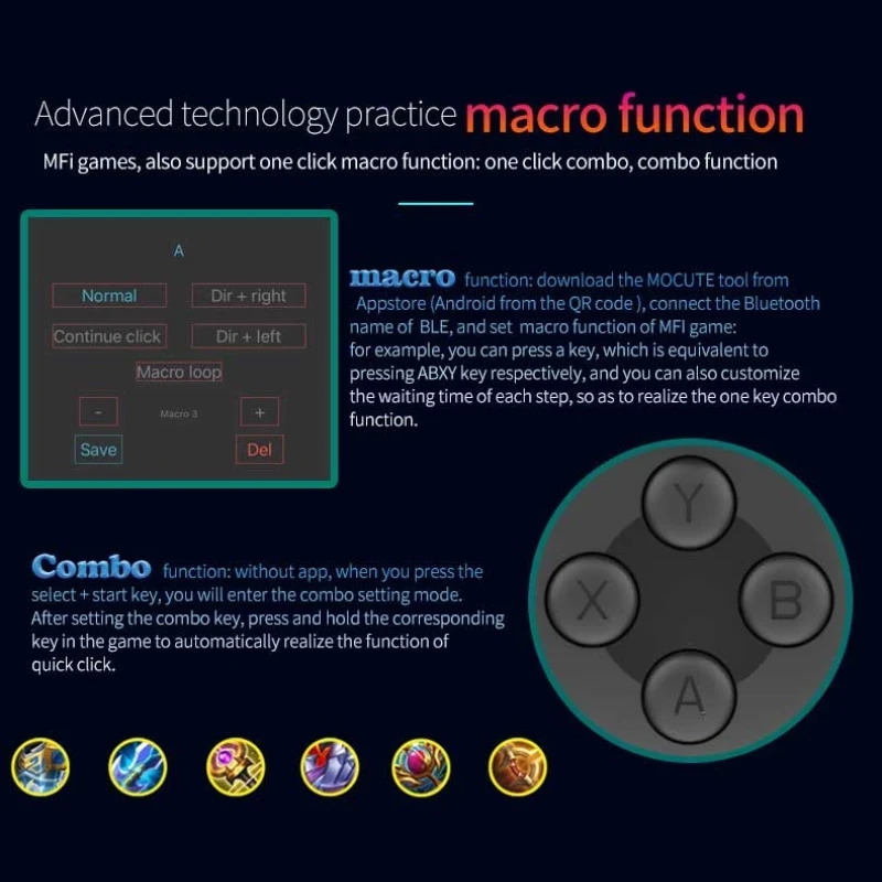 Cell Phone Gamepad Joystick For Android Control Bluetooth Controller Trigger Pubg Mobile Game Pad Gaming Cellphone Mando 240306