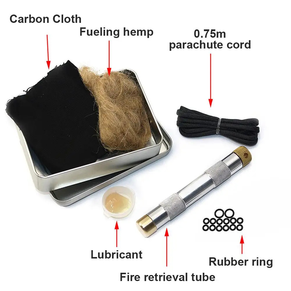 Fire Piston Kit Firestarter Easily Start Next Campfire For Air Compression Emergency Forest Traveling Fishing Tools 240223