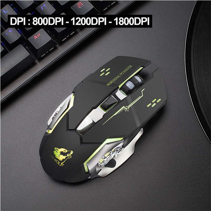 Original Free Wolf X8 Silent Wireless Mouse 2.4GHz USB 24000DPI Optical Mice For Office Home Using PC Laptop Gamer With Retail Packaging
