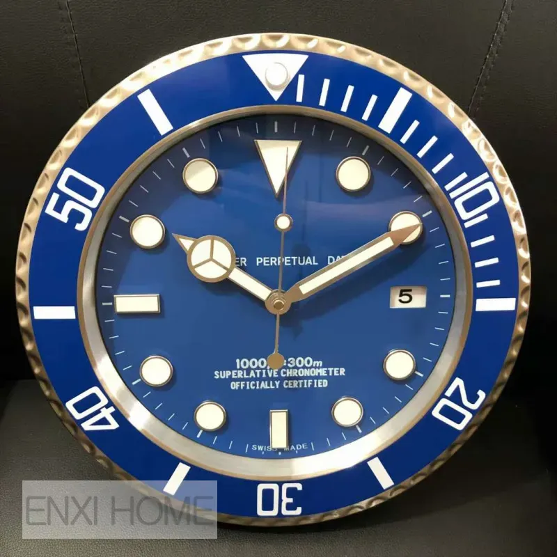 Metal Home Decoration Clocks Modern Design Quartz Large Wall Watch Stainless Steel With Date Luminous Silent Sweeping Hands hot