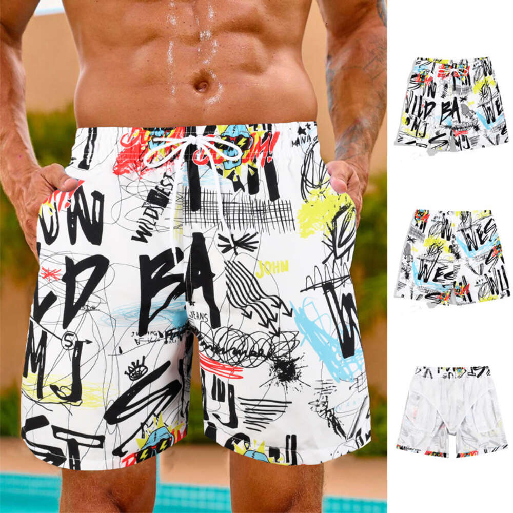 Beach Loose Fitting, Quick Drying Swimming, Lined Swim Pants for Men, Adult Hot Spring Casual Shorts