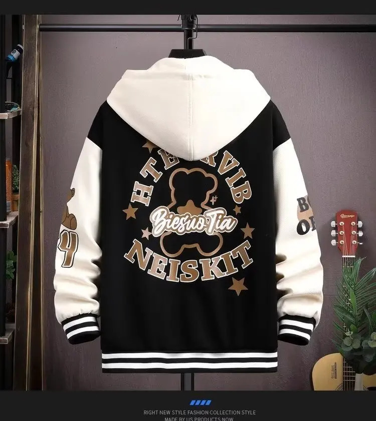 Spring and Autumn Men Outfit Set Korean Fashion Men Clothes Black Sweat Pants Hoodie Sweatsuit 2 Piece Set Daily Tracksuit Men 240223