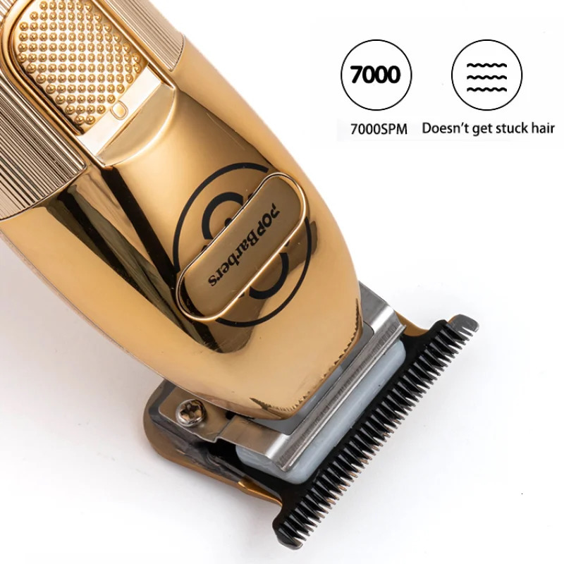 Professional Haircut Pop Barbers P700 Oil Head Electric Hair Clippers Golden Carving Scissors Electric Shaver Hair Trimmer 240223