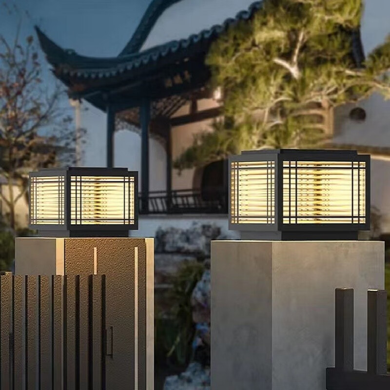 Solar Pillar light 30cm 40cm 50cm Stainless Steels Bollard Light Door Post Lamp Outdoor Waterproof Garden Landscape Lighting