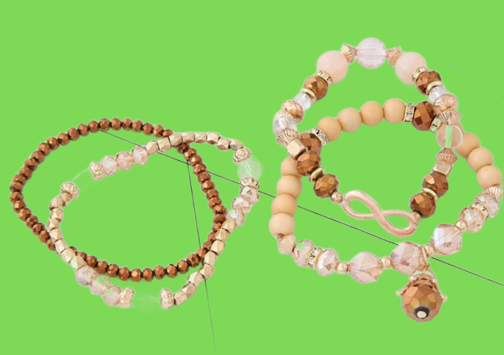 Bracelets For Women Bijoux Glasses Stone Beads Bracelets Bangles Gold One Direction Multilayer Elastic Charm Pulsera GC177