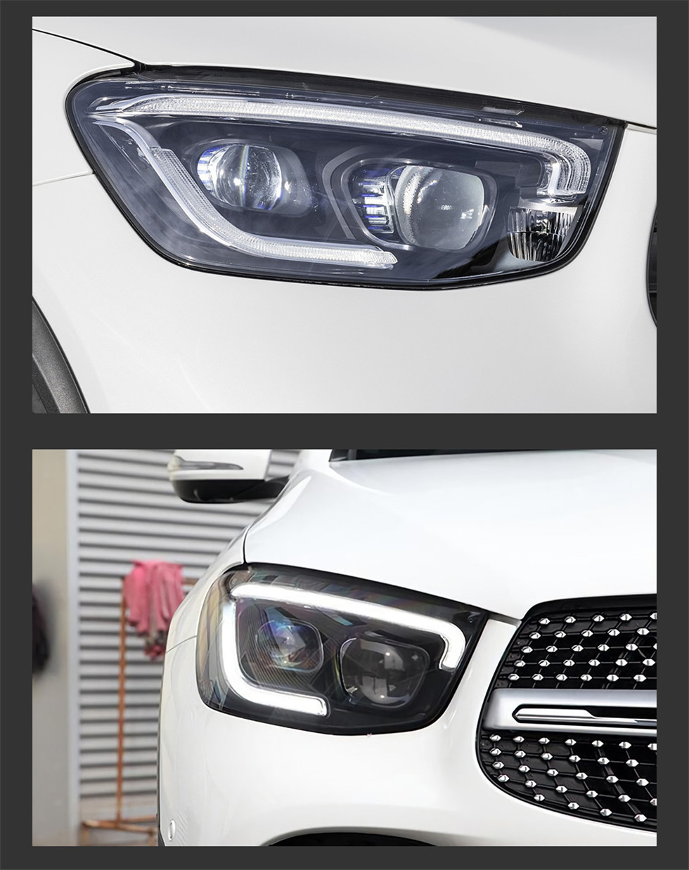 Car For Benz GLC C253 GLC260 GLC300 20 20-20 22 LED Headlight Dynamic Turn Signal Lights DRL LED Lens Assembly