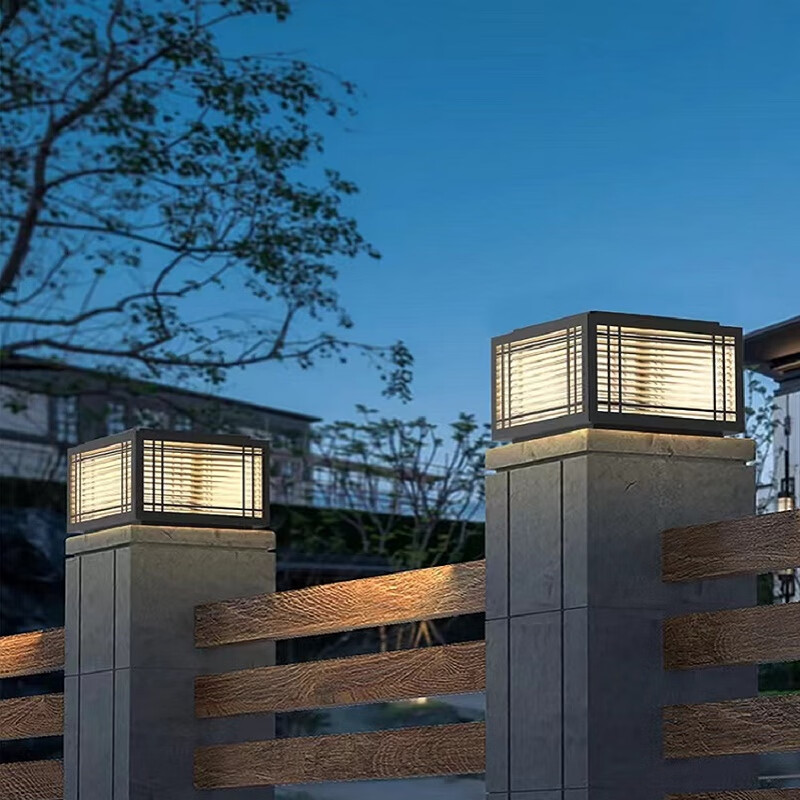 Solar Pillar light 30cm 40cm 50cm Stainless Steels Bollard Light Door Post Lamp Outdoor Waterproof Garden Landscape Lighting