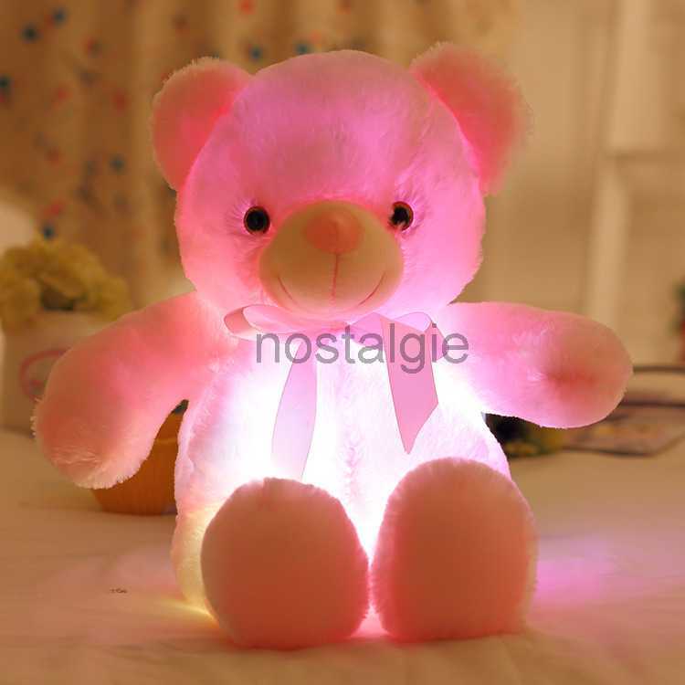 Led Teddy Bear 30cm led plush teddy bears Stuffed Animals Plush Toy Colorful Glowing Christmas Gift for Kids 240307