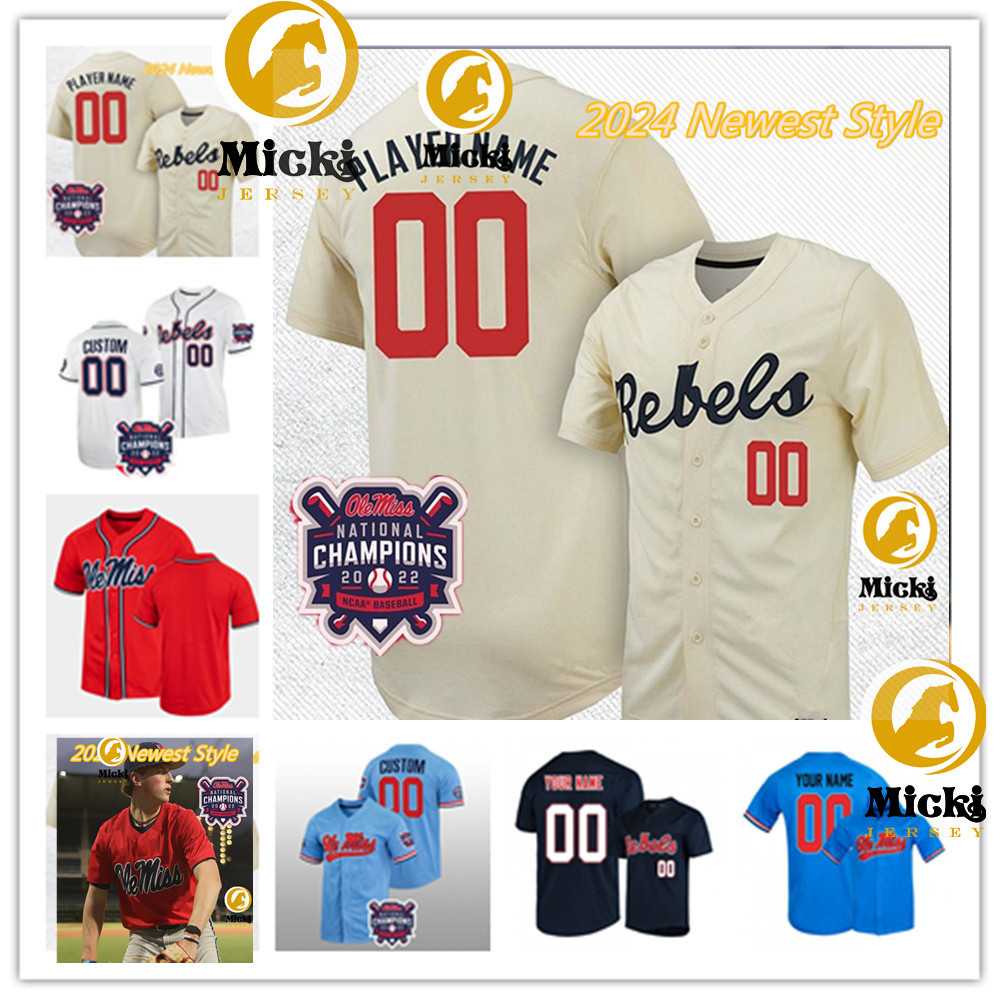 Ole Miss Rebels Baseball Jerseys Jacob Gonzalez Dylan DeLucia Hayden Dunhurst Peyton Chatagnier Ole Miss Jersey Custom Stitched