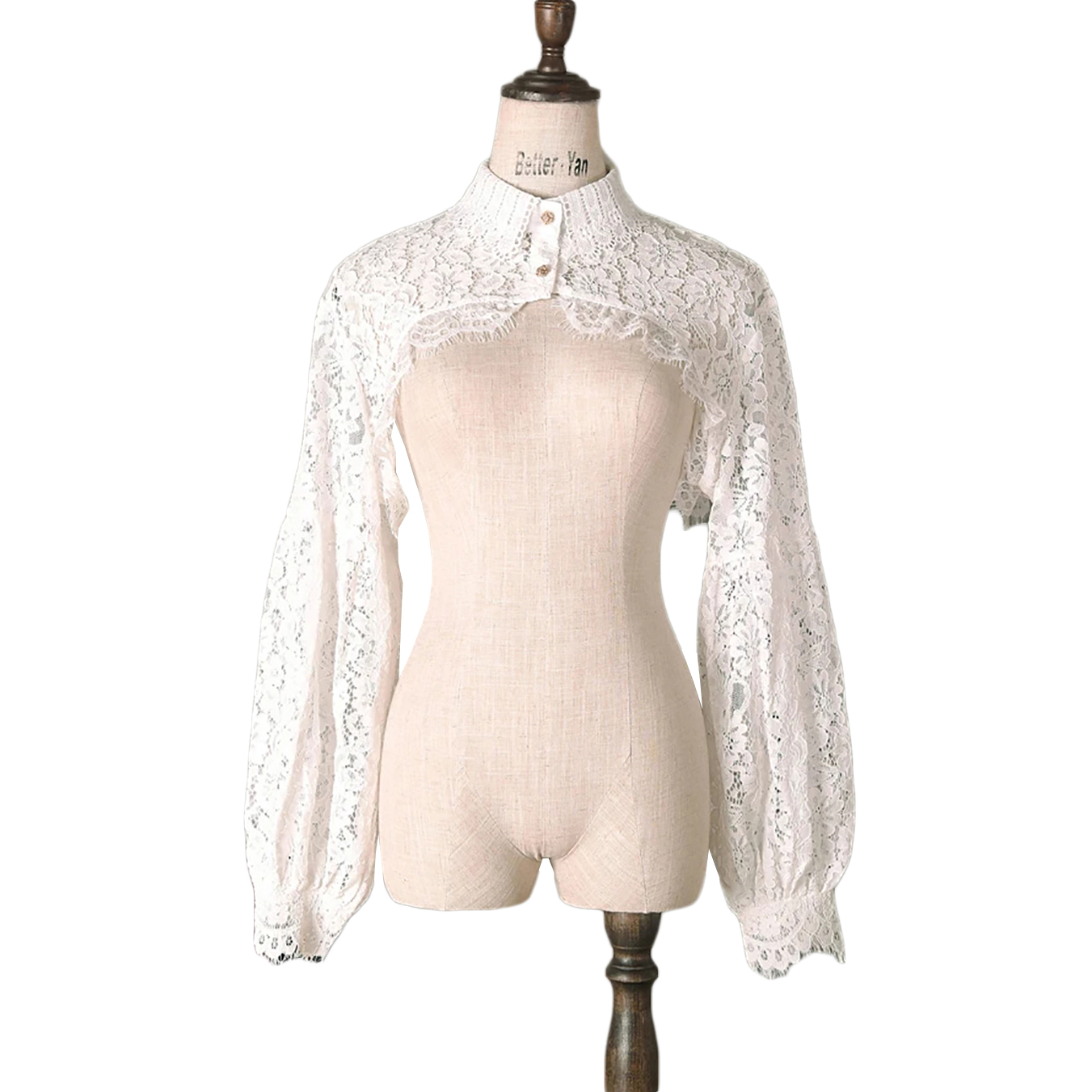 Long Sleeves Bridal Jacket Jewel Neck Lace Appliqued Wrap Bride Accessories For Wedding Dress Jackets Custom Made