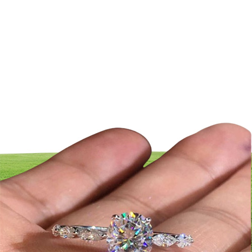 Solitaire Ring Natural Oval Moissanite Gemstone Real 14K White Gold Jewelry Engagement for Women Setting Anillos De Bizuteria Y2302