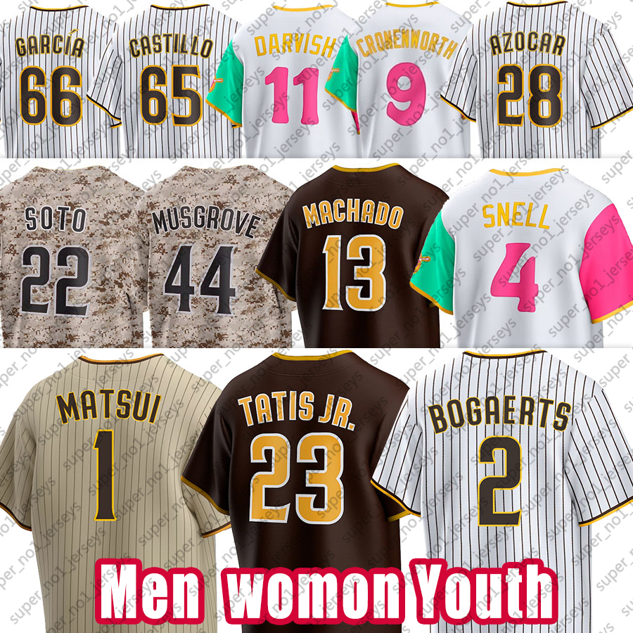23 Fernando Tatis Jr Baseball Padres Jersey Manny Machado Joe Musgrove Yuki Matsui Xander Bogaerts Tony Gwynn Ha-Seong Kim Jose Azocar Jose Azocar Robert Suarez