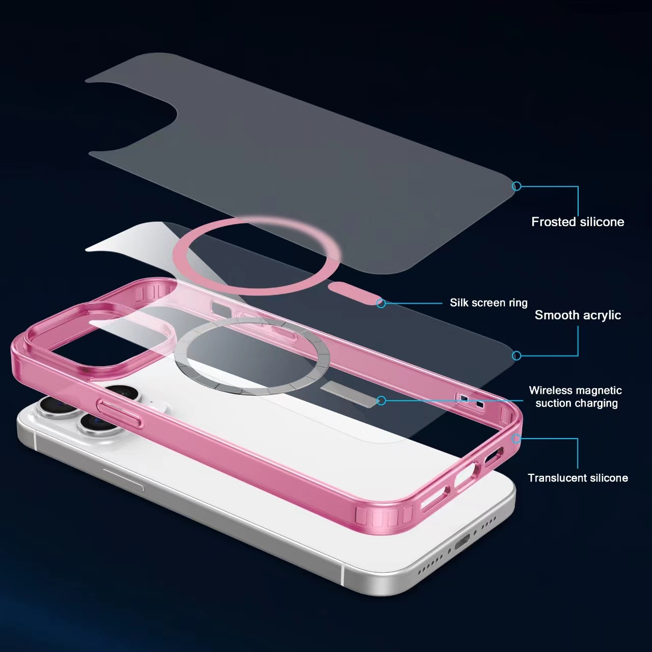 Luxury Matte Translucent Frosted AcrylicMagnetic Wireless Charge For Magsafe Case for iPhone 17 16 15 14 13 12 11 Pro Max Translucent Shockproof Soft 
