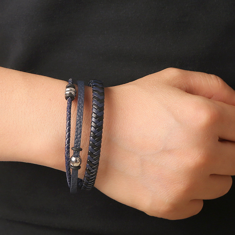 Braided Leather Bracelet Wristband Designer Magnet Buckle Multilayer Stack Bracelets Bangle Cuff for Men Fashioin Jewelry