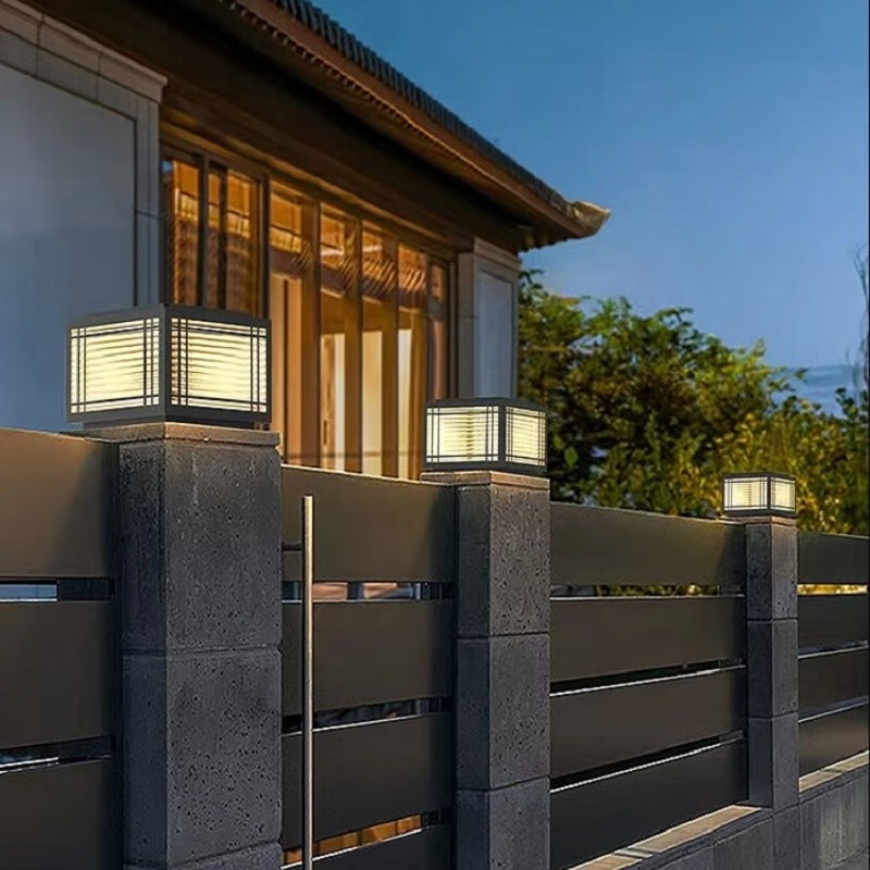 Solar Pillar light 30cm 40cm 50cm Stainless Steels Bollard Light Door Post Lamp Outdoor Waterproof Garden Landscape Lighting