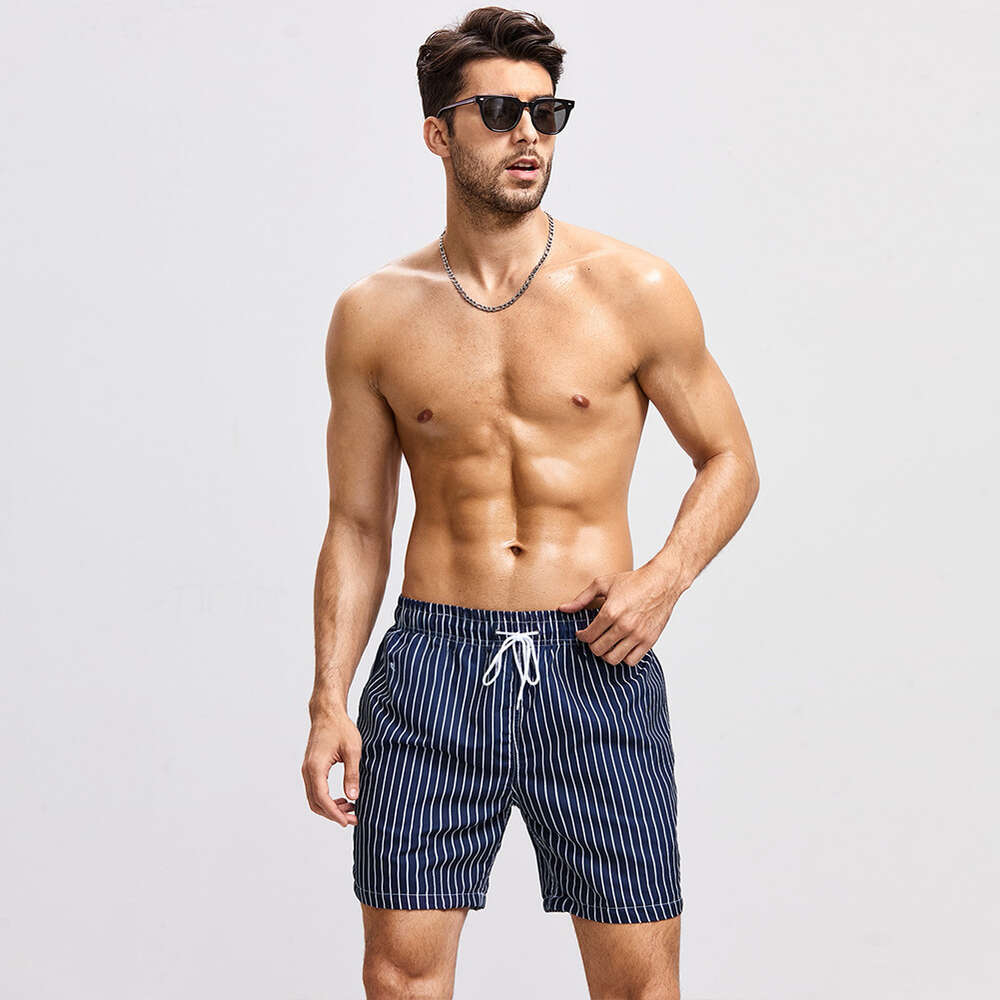 2024 New Surfing and Men's Loose Print Casual Beach Soaking Hot Spring Shorts Instagram Style Swimming Pants