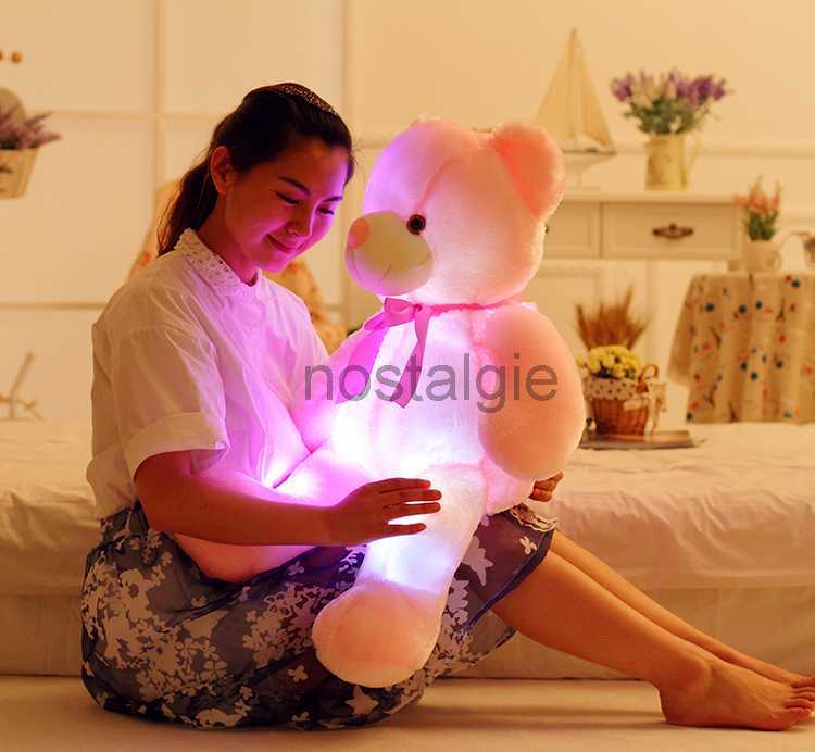 Led Teddy Bear 30cm led plush teddy bears Stuffed Animals Plush Toy Colorful Glowing Christmas Gift for Kids 240307