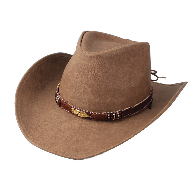 36 Stlye 100 Leather Men Western Cowboy Hat For Gentleman Dad Cowgirl Sombrero Hombre Caps Big Size XXL large head 220513