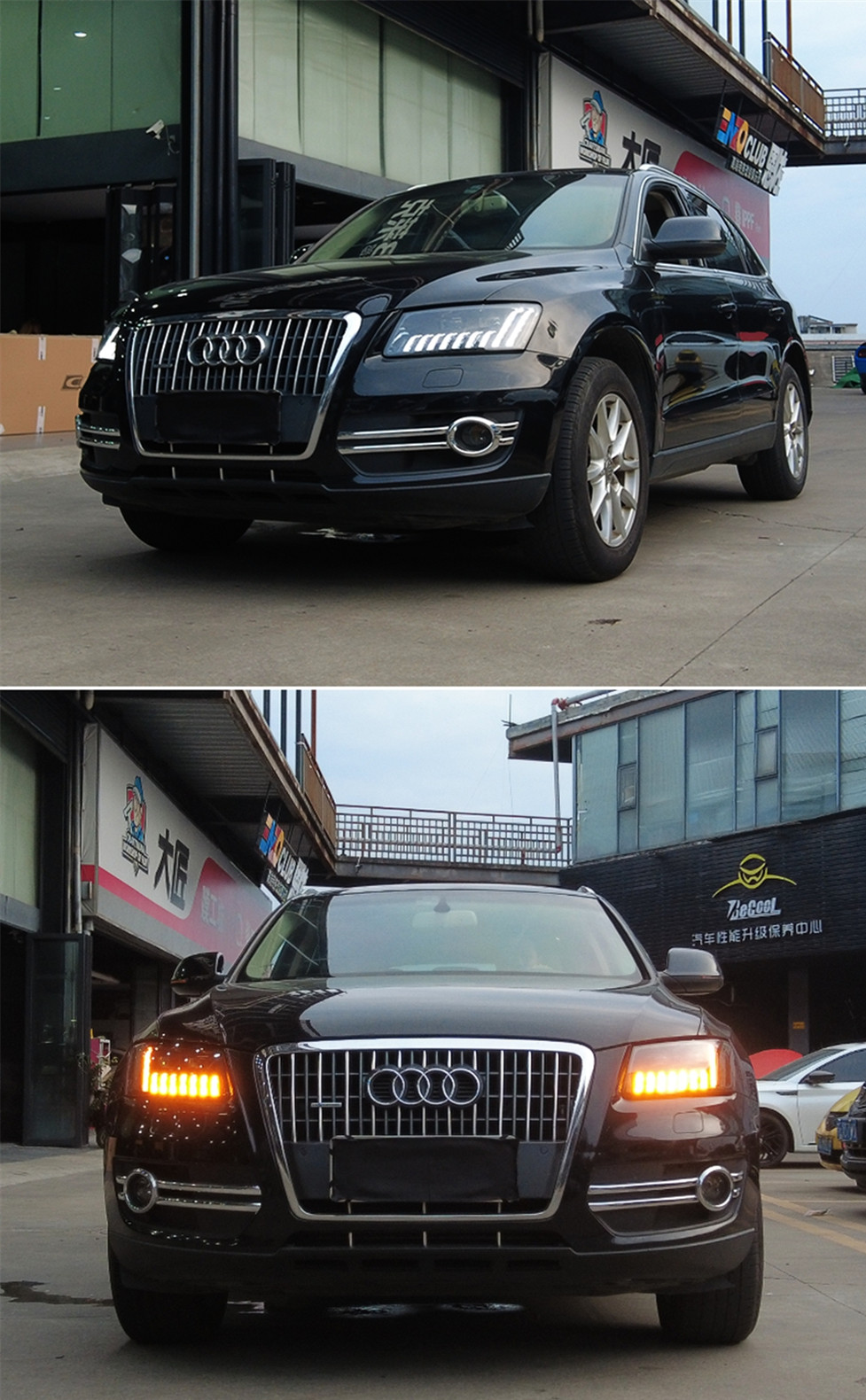 Car Light Assembly For Audi Q5 Headlights 2009-20 18 Styling LED Streamer Steering Double Lens Headlight