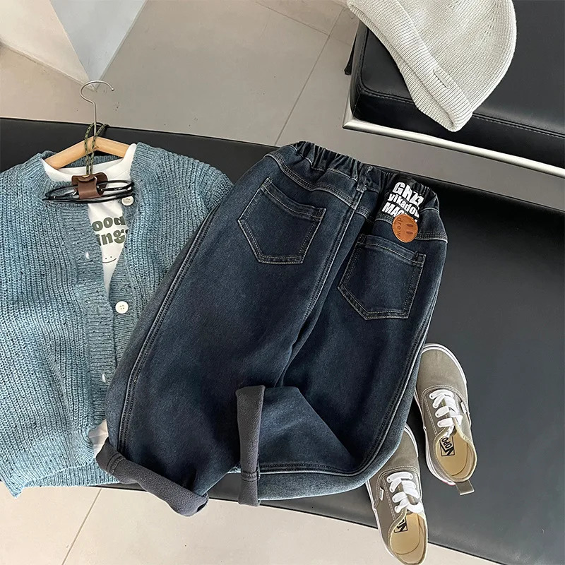 Big Boy Jeans For Kids Trousers Boys Pants Childrens Clothing 3 12Years Child Baggy Clothes Teenager 240227