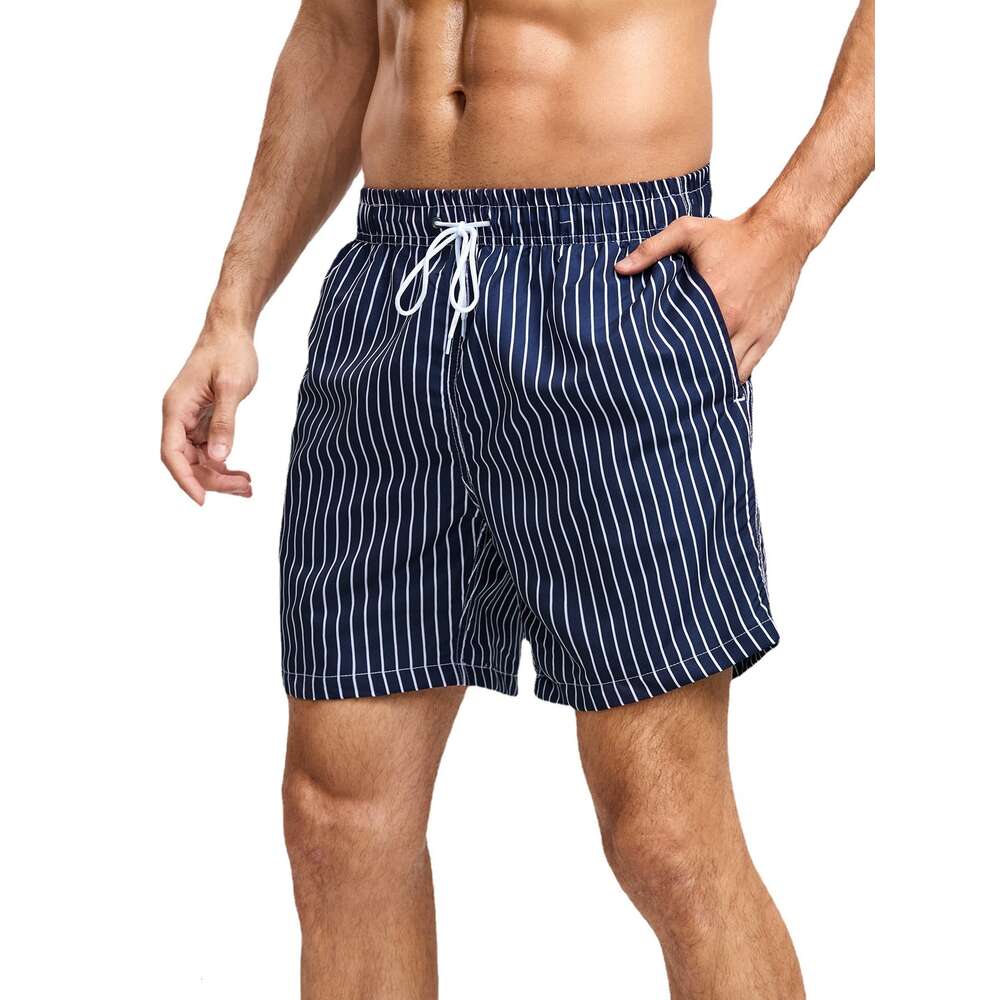 2024 New Surfing and Men's Loose Print Casual Beach Soaking Hot Spring Shorts Instagram Style Swimming Pants