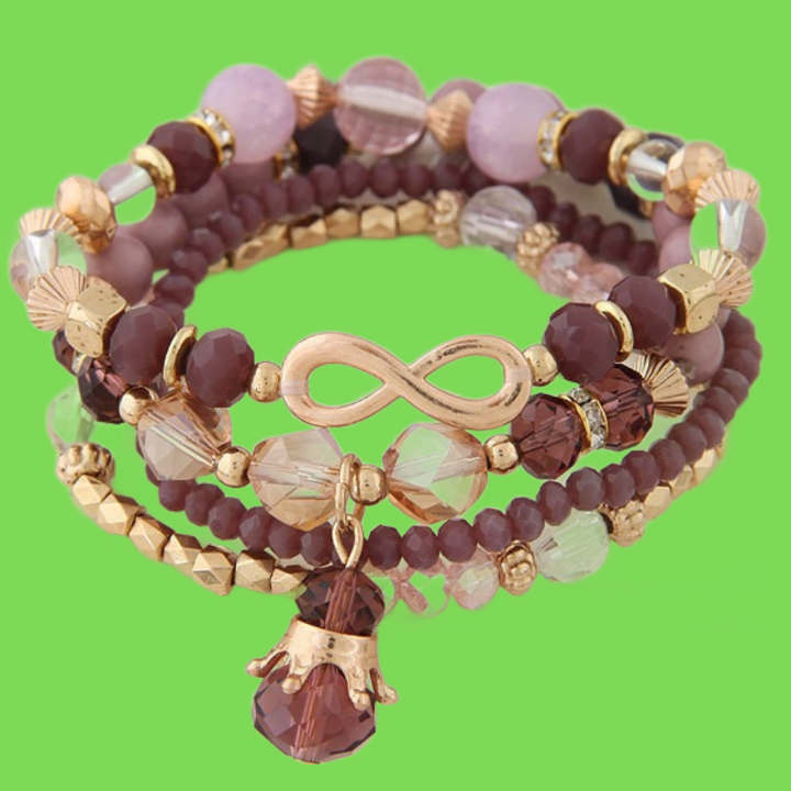 Bracelets For Women Bijoux Glasses Stone Beads Bracelets Bangles Gold One Direction Multilayer Elastic Charm Pulsera GC177