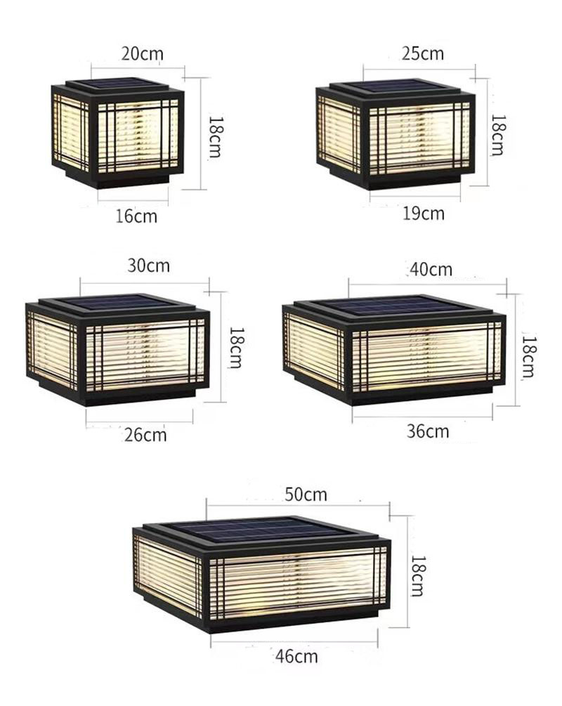 Solar Pillar light 30cm 40cm 50cm Stainless Steels Bollard Light Door Post Lamp Outdoor Waterproof Garden Landscape Lighting