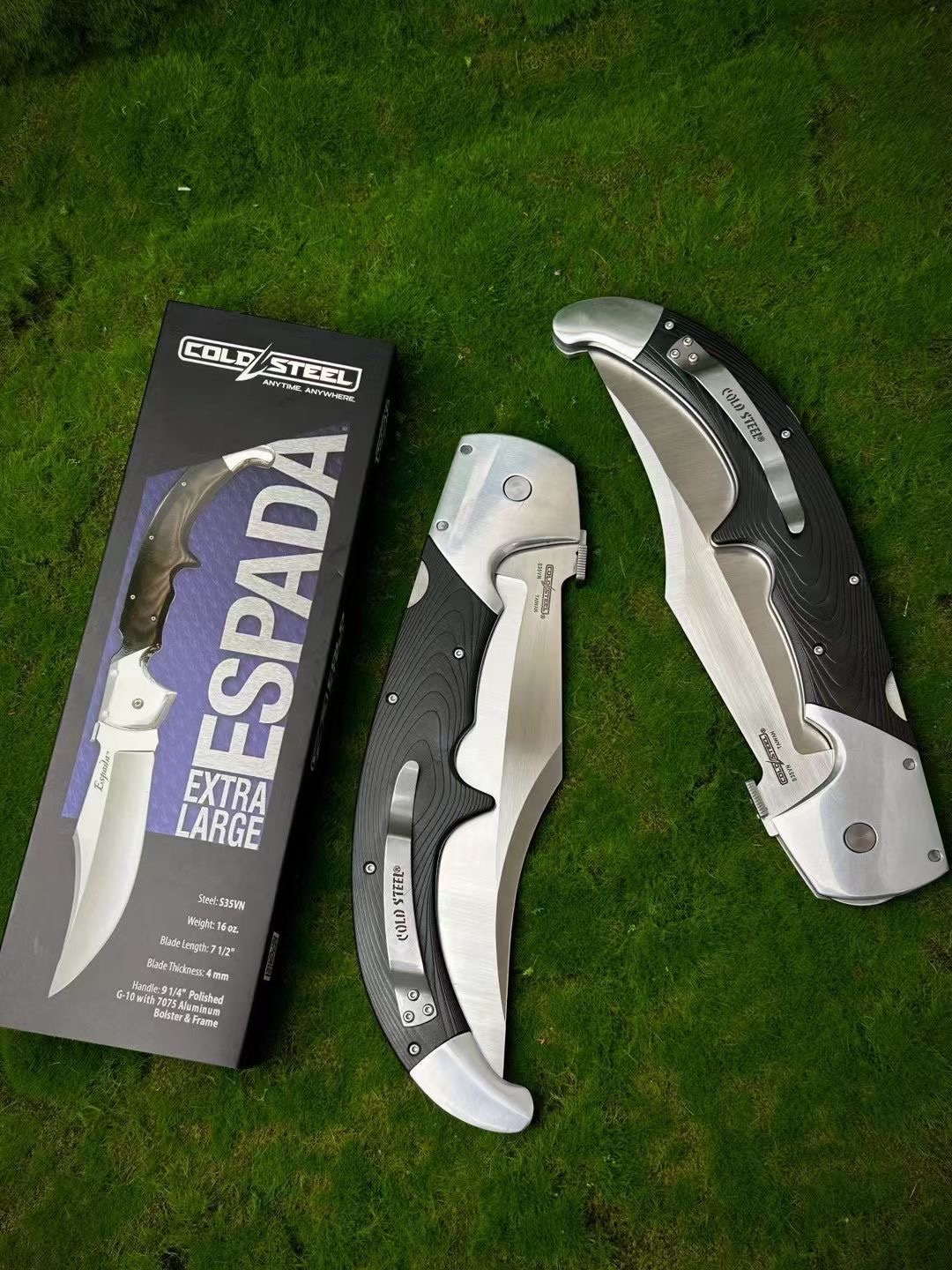 CS 62MA XL Espada Folding Knife 7.5 S35VN Satin Blade Polished G10 Handles with Aluminum Bolsters Outdoor Camp Hunt Knives EDC Tools
