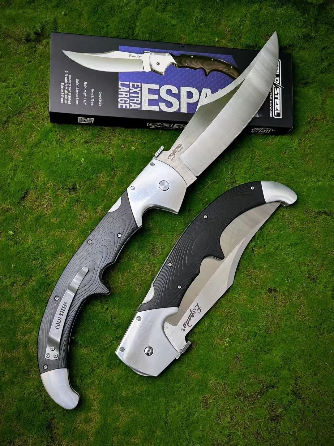 CS 62MA XL Espada Folding Knife 7.5 S35VN Satin Blade Polished G10 Handles with Aluminum Bolsters Outdoor Camp Hunt Knives EDC Tools
