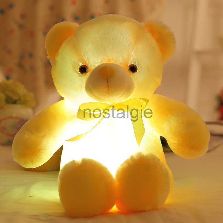 Led Teddy Bear 30cm led plush teddy bears Stuffed Animals Plush Toy Colorful Glowing Christmas Gift for Kids 240307