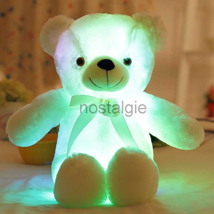 Led Teddy Bear 30cm led plush teddy bears Stuffed Animals Plush Toy Colorful Glowing Christmas Gift for Kids 240307