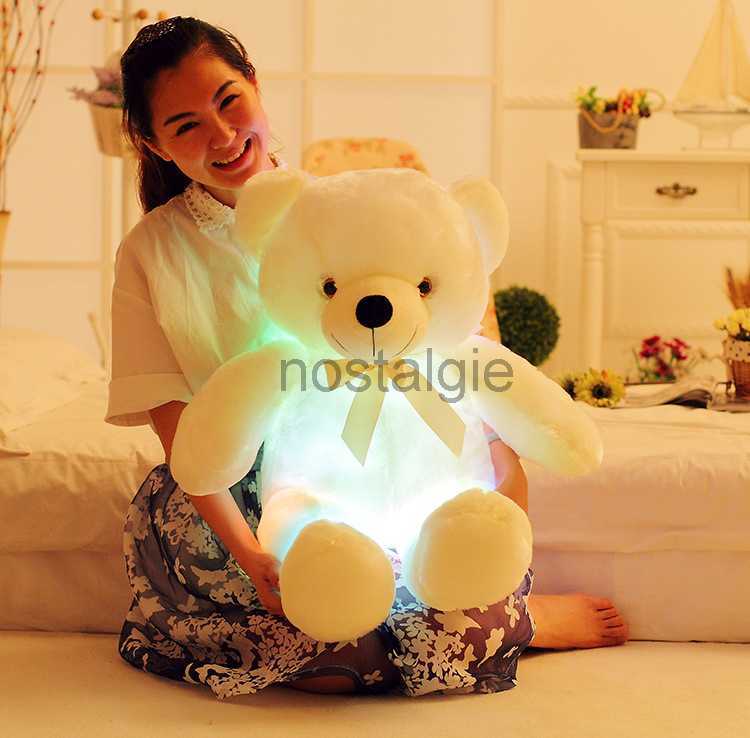 Led Teddy Bear 30cm led plush teddy bears Stuffed Animals Plush Toy Colorful Glowing Christmas Gift for Kids 240307