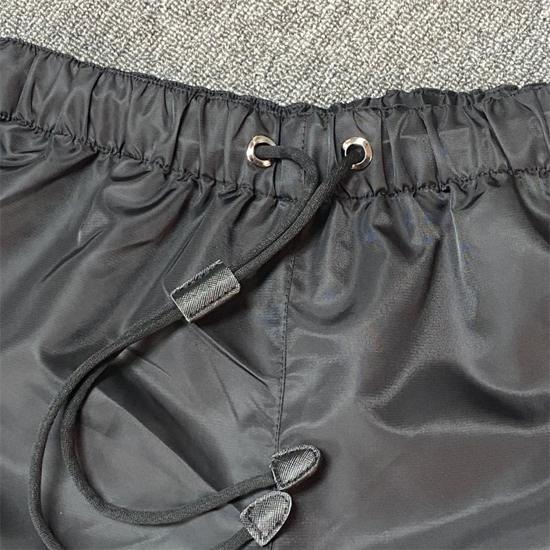 New Womens PU Shorts With Triangle Pocket Brand Zipper Stretch Hight Waist With Letter Pants 3 Colors