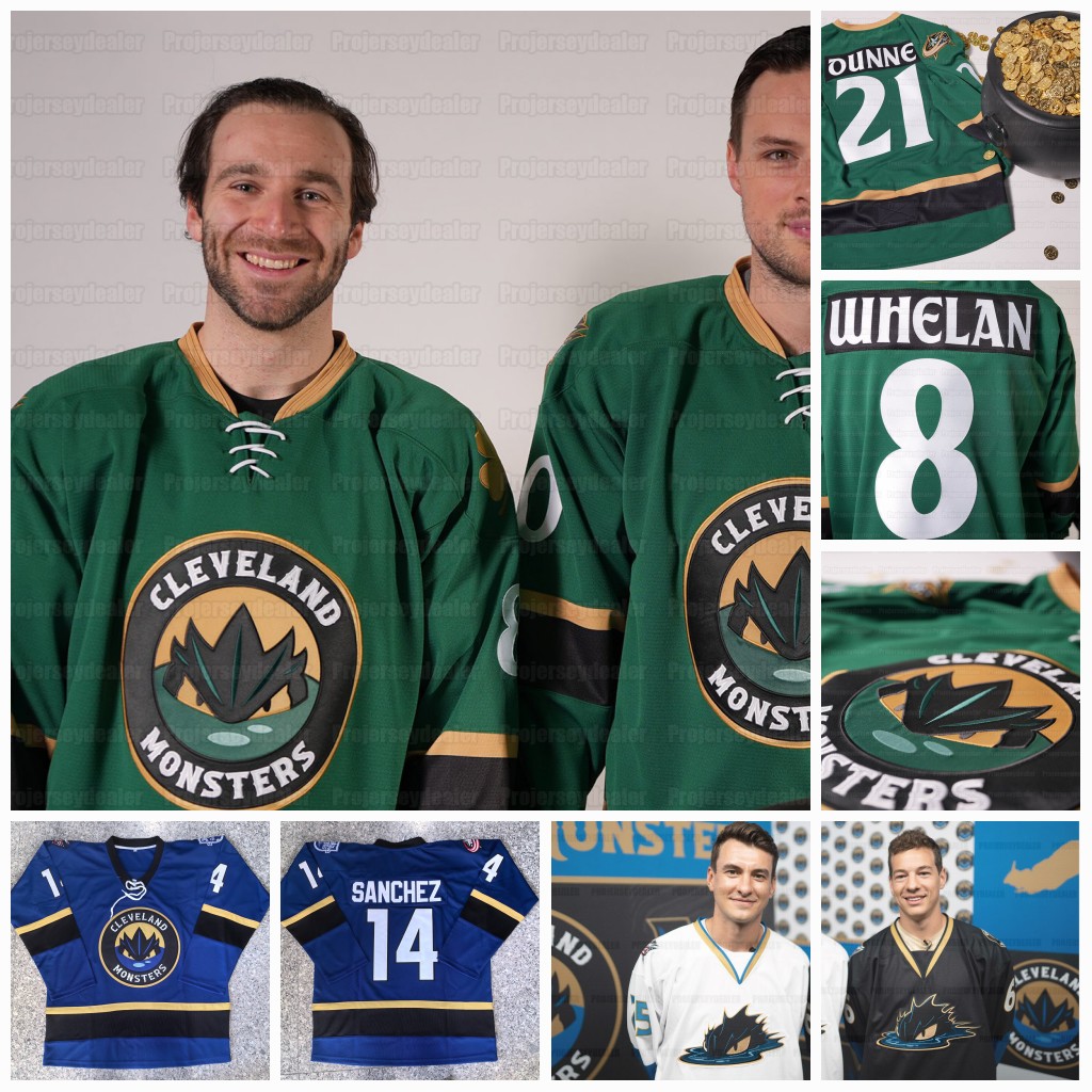 AHL Cleveland Monsters 2024 St. Patrick's Day Jesrey Billy Sweezey Carson Meyer Jake Gaudet Trey Fix-Wolansky Justin Richards David Jiricek Joshua Dunne Sillinger