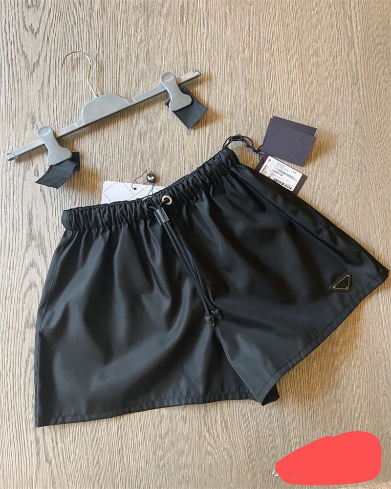 New Womens PU Shorts With Triangle Pocket Brand Zipper Stretch Hight Waist With Letter Pants 3 Colors