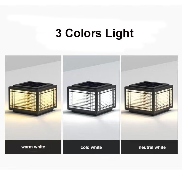 Solar Pillar light 30cm 40cm 50cm Stainless Steels Bollard Light Door Post Lamp Outdoor Waterproof Garden Landscape Lighting