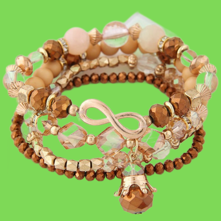 Bracelets For Women Bijoux Glasses Stone Beads Bracelets Bangles Gold One Direction Multilayer Elastic Charm Pulsera GC177