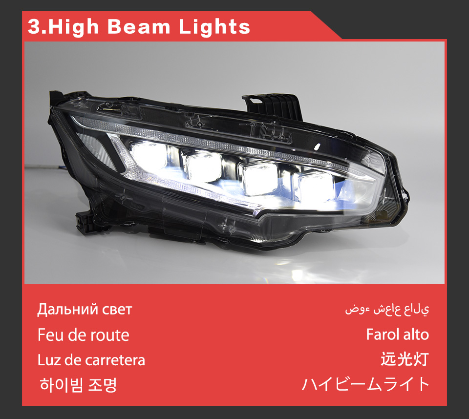 LED Head Lamp for Honda Civic Daytime Running Light 2016-2021 X G10 Turn Signal Headlight Projetor Lens Car Dual Beams
