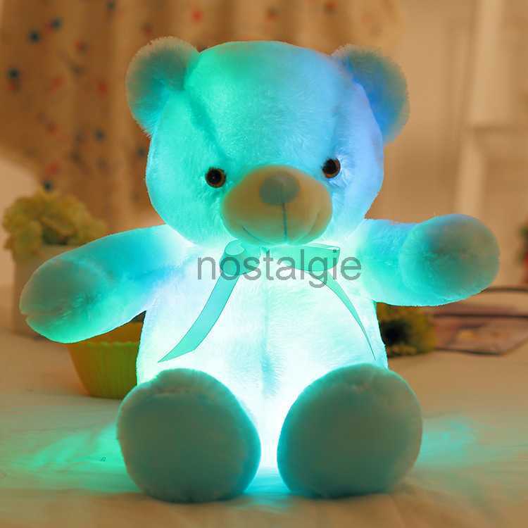 Led Teddy Bear 30cm led plush teddy bears Stuffed Animals Plush Toy Colorful Glowing Christmas Gift for Kids 240307