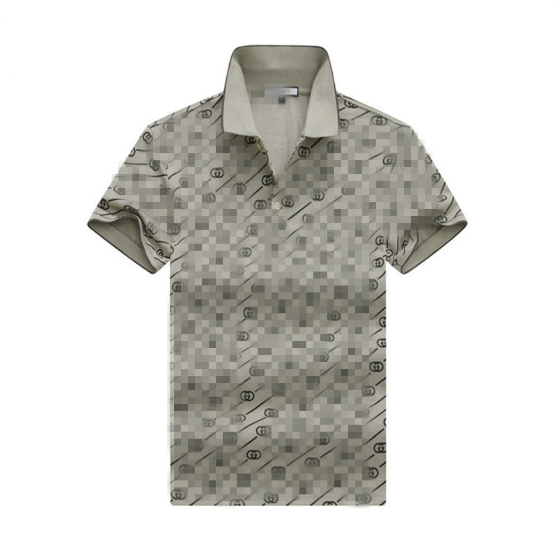 Fashion Men Polo Shirt Short Sleeves Breathable Top Tees Letter Pattern Print Mens Polos Shirts Hip Hop Casual Business Sports Summer Polo T Shir