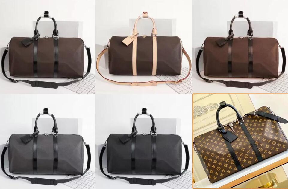 Fashion Designer Duffel Bags For Men Women Travel Carry on Luxury Luggage Leather Handbags Large Capacity Sports Luggages 50cm