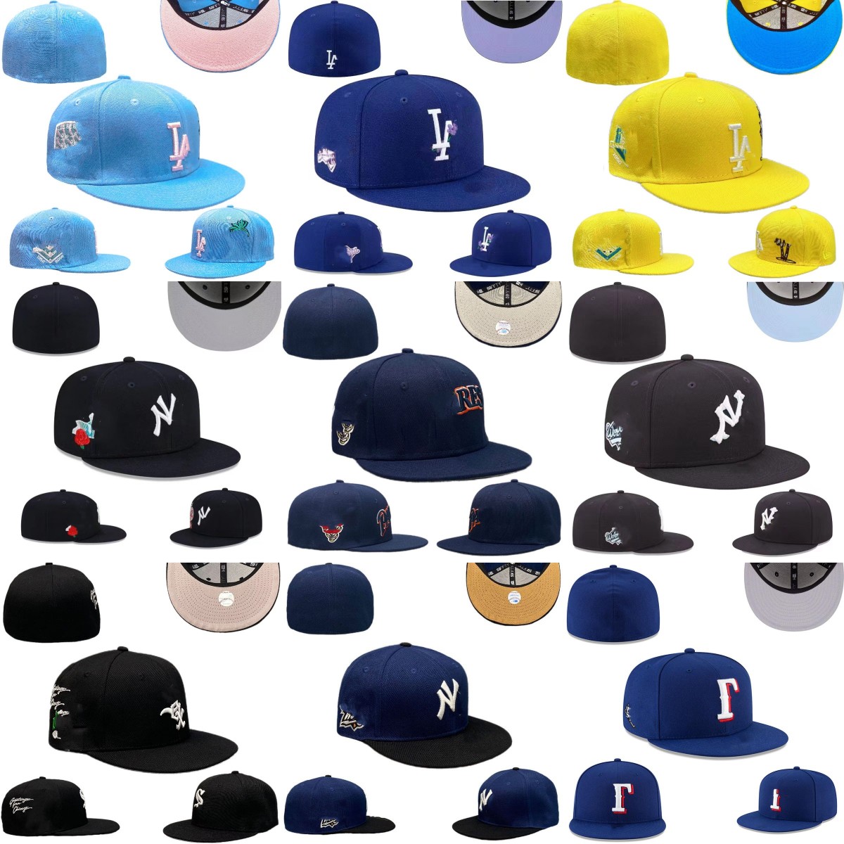 embroidery cotton fashion hats 2025 baseball hat all teams designer unisex new era cap fitted snapbacks street mlbs outdoor sports beanies mix order size 7-8