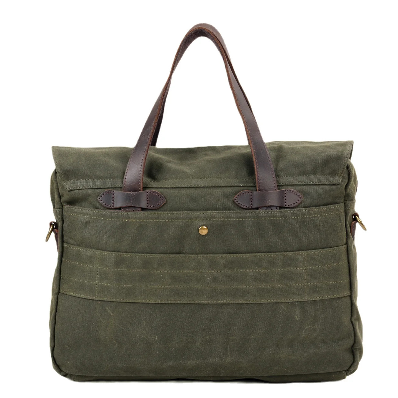 Leisure Business Travel Outdoor Oil Wax Canvas Leather Fashion Large Capacity Briefcase Portable Messenger Bag 240306 - view 5