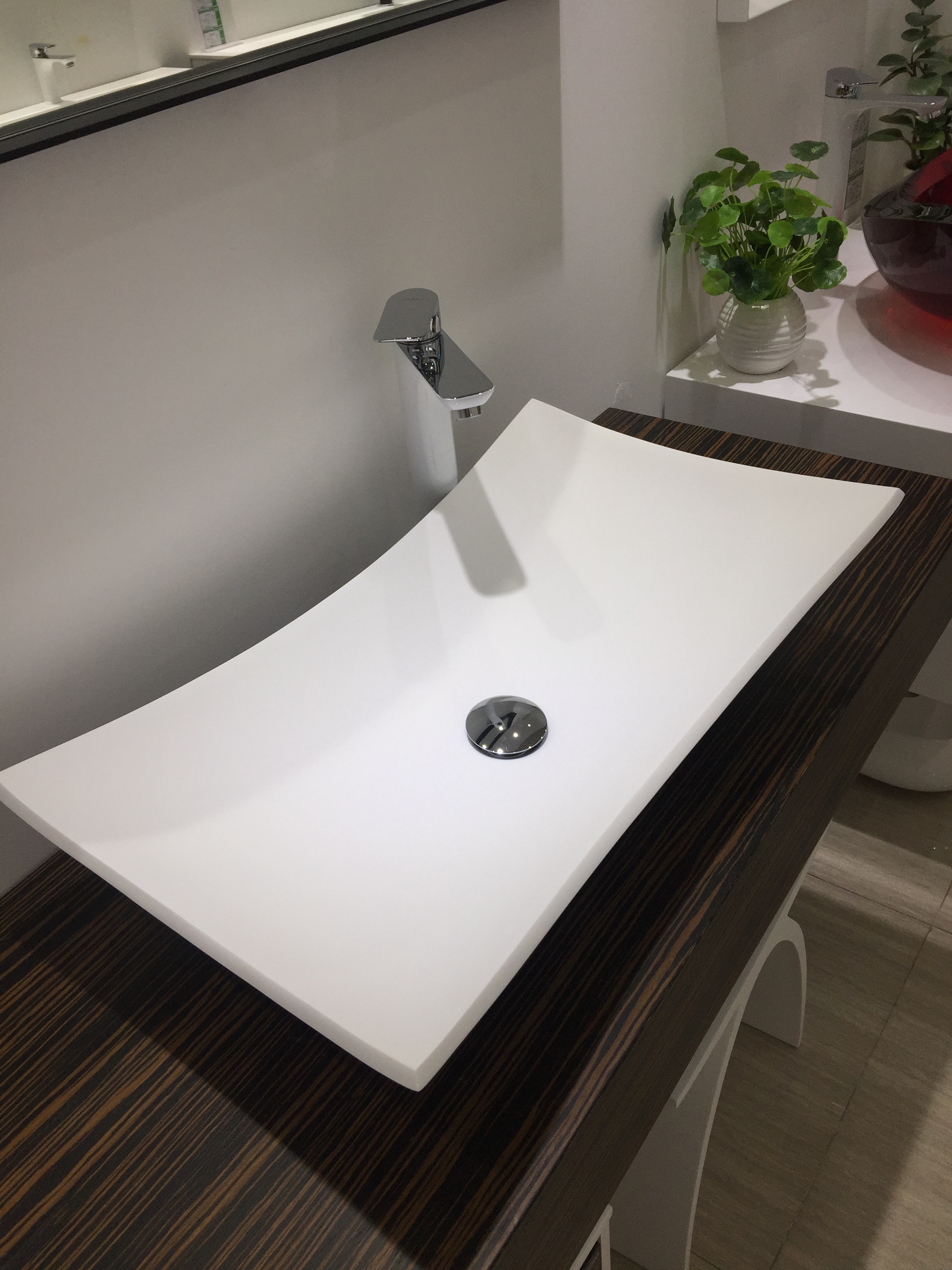 Rectangular Bathroom Solid Surface Stone Counter Top Vessel Sink Fashionable Cloakroom Stone Vanity Wash Basin RS3808