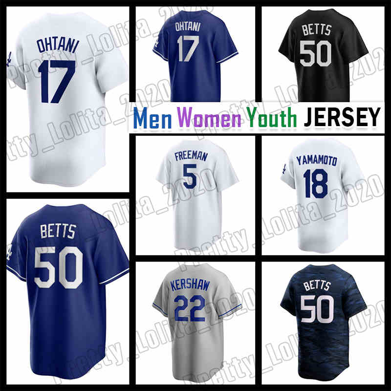 17 Shohei Ohtani Baseball Jersey Mookie Betts 5 Freddie Freeman Yoshinobu Yamamoto Teoscar Enrique Hernandez Dodgers Clayton Kershaw Tyler Glasnow Walker Buehler