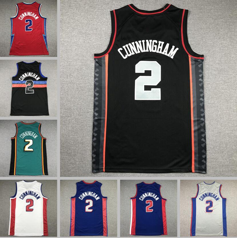 Basketball Jerseys Cade Cunningham Blue Black White 2024 City Men S-XXL Sport Jersey