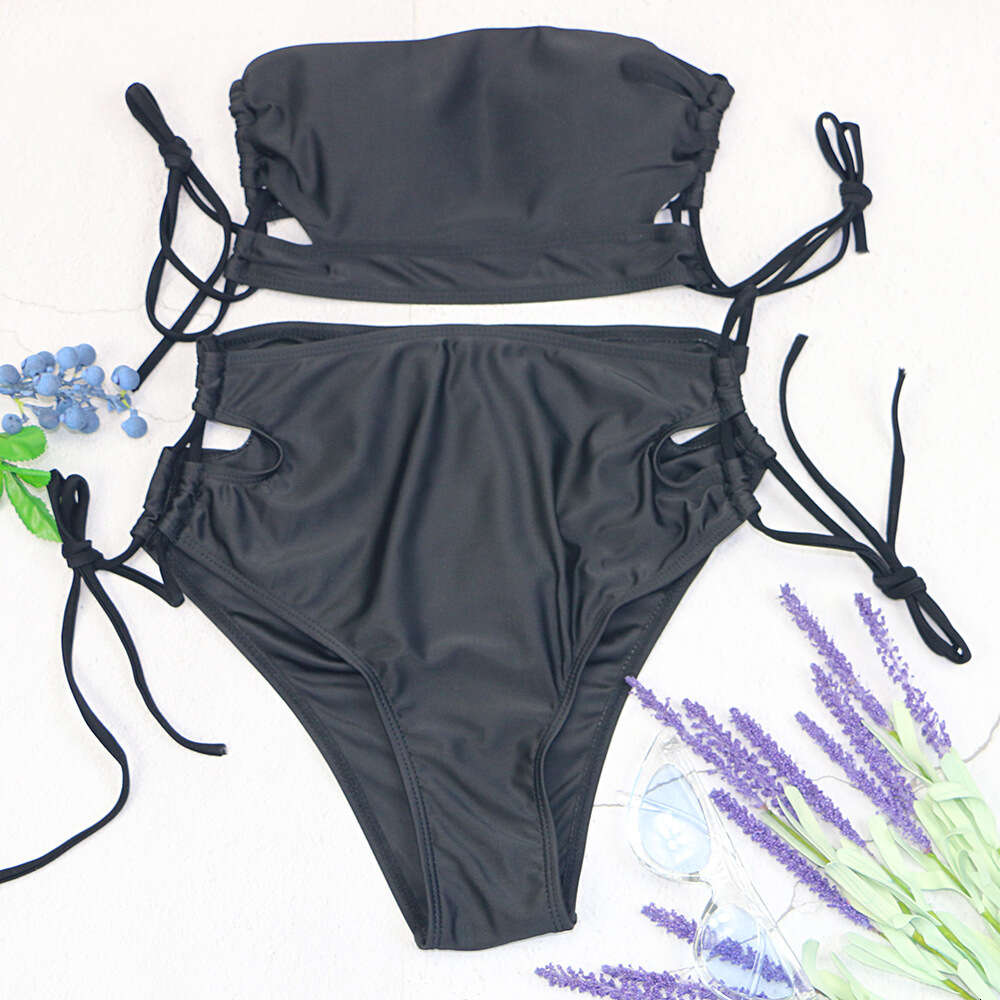 2024 New Split High Waist Triangle Bikini Strap Lace Sexy Fashion Swimsuit