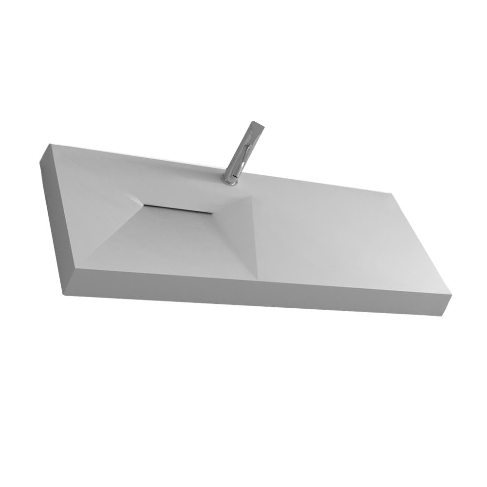 1200mm Unique Design Wall Suspension Vanity Washbasin Above Counter Hidden Style Drain Sink 38428-A