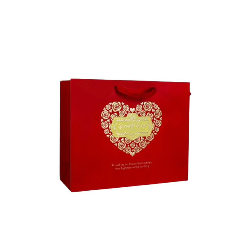 cross border hot selling hot stamping rose love paper bag, large wedding handbag, wedding candy packaging, portable gift box